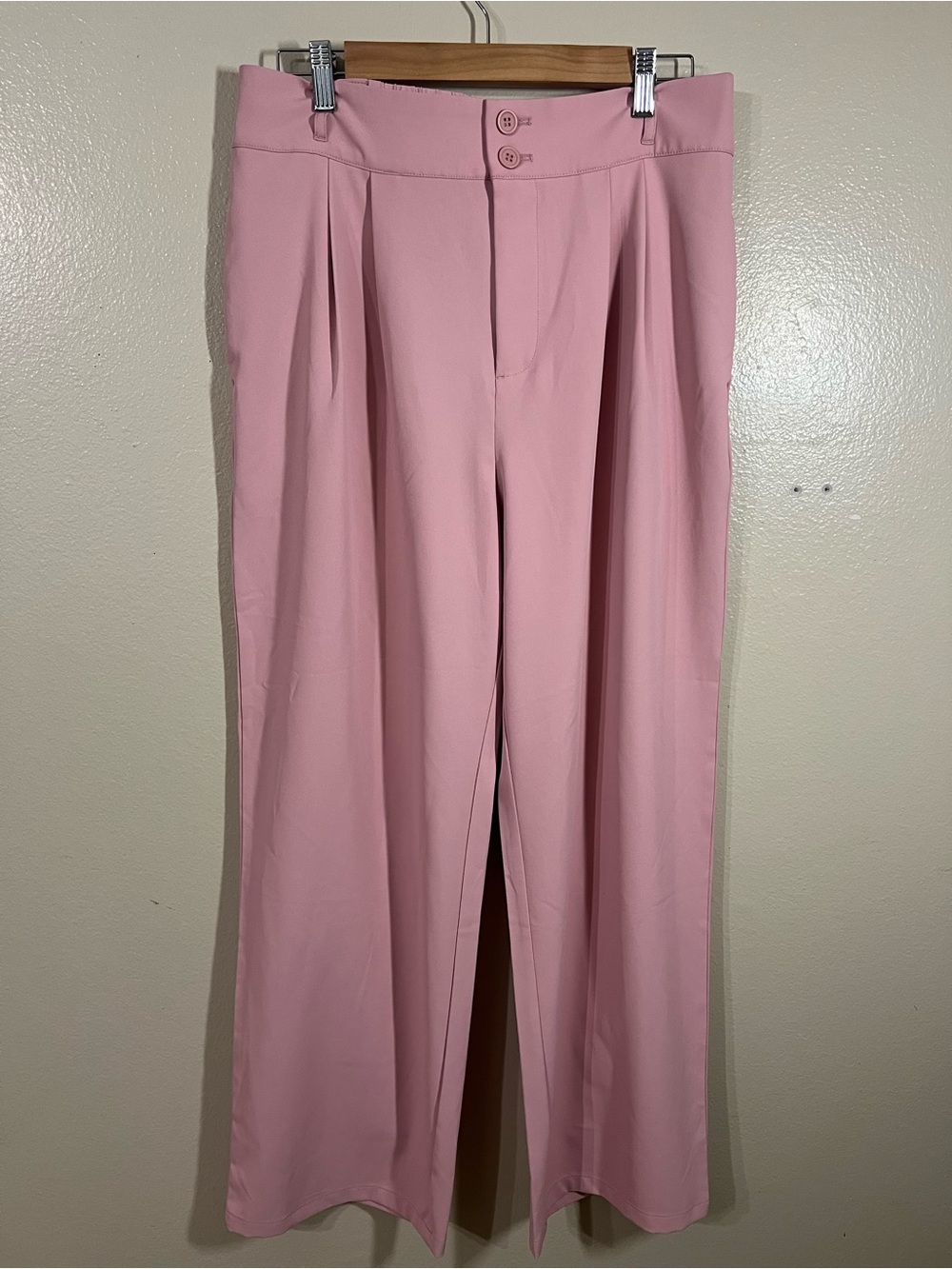 HALARA Pink High-Rise Wide-Leg Trousers